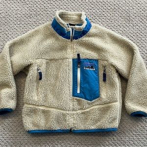 Patagonia Youth XS 5-6 deep pile Retro-X Jacket Sherpa fleece EUC